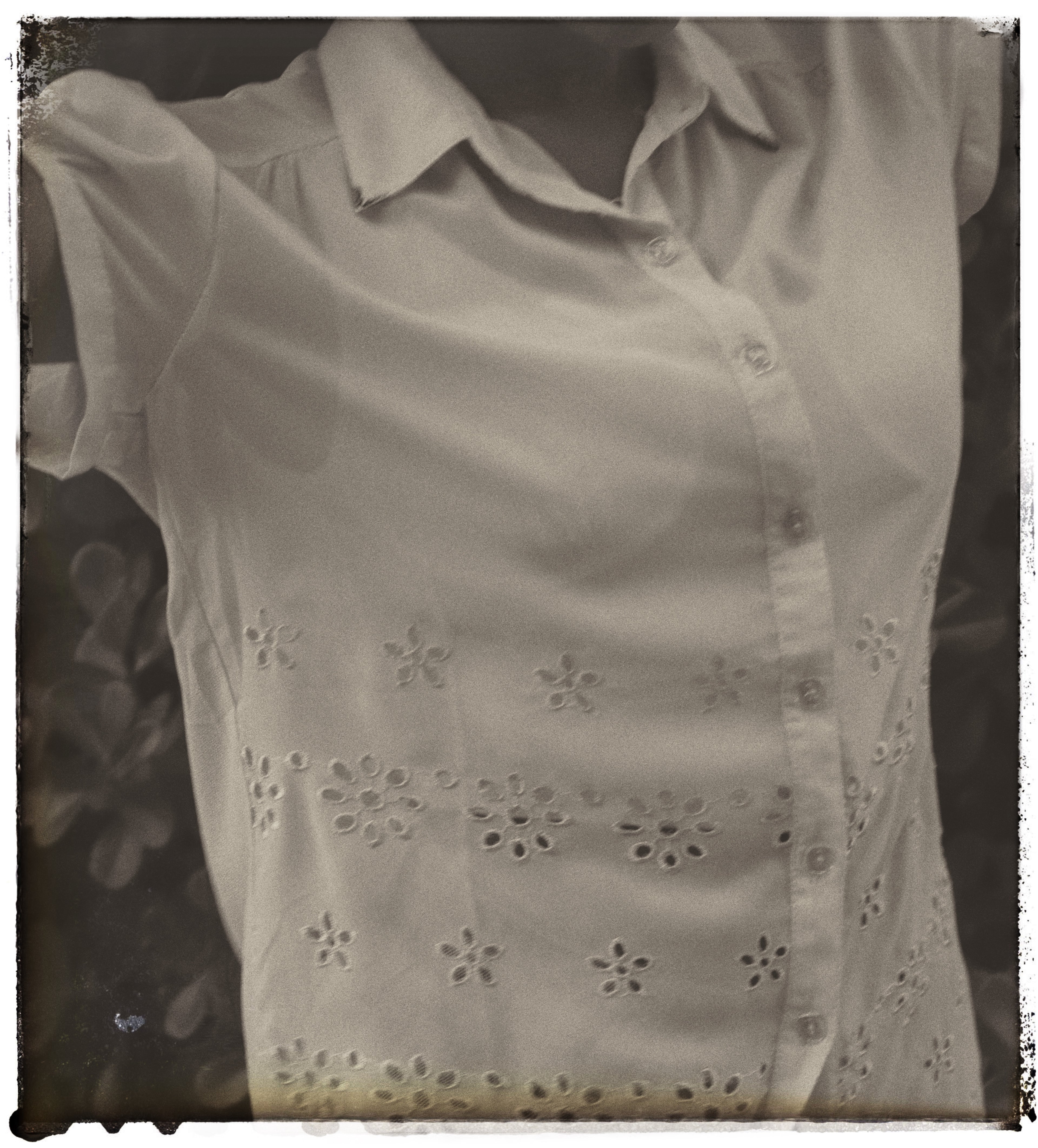 camisa de manga curta bordado